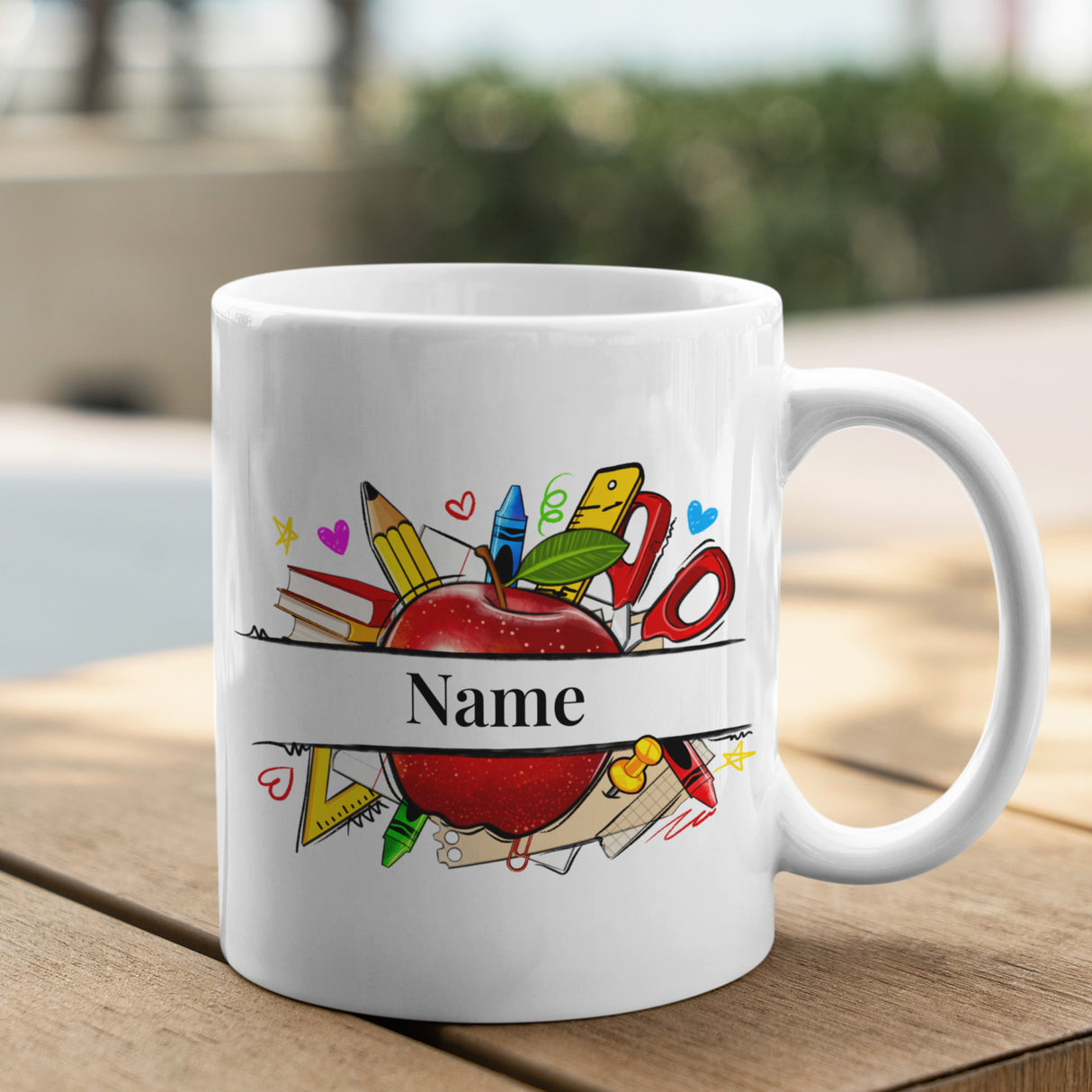 Personalised Teacher Name Mug – Colourful Teacher Gift