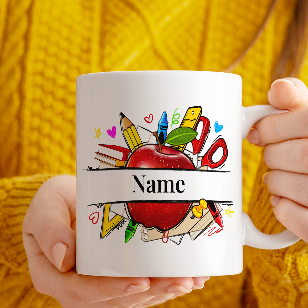 Personalised Teacher Name Mug – Colourful Teacher Gift