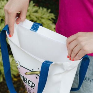 Personalised Teachers Tote Bag, Custom Name Field, Coloured Handles