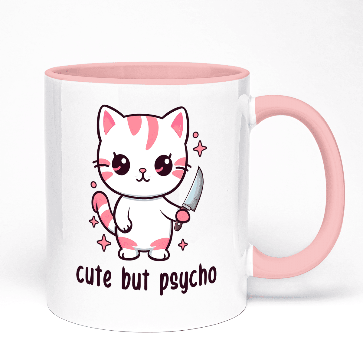 Cute But Psycho Design Printed Cup Ceramic Novelty Mug Funny Gift Coffee Tea