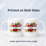 Personalised Teacher Name Mug – Colourful Teacher Gift