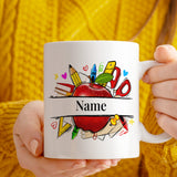 Personalised Teacher Name Mug – Colourful Teacher Gift