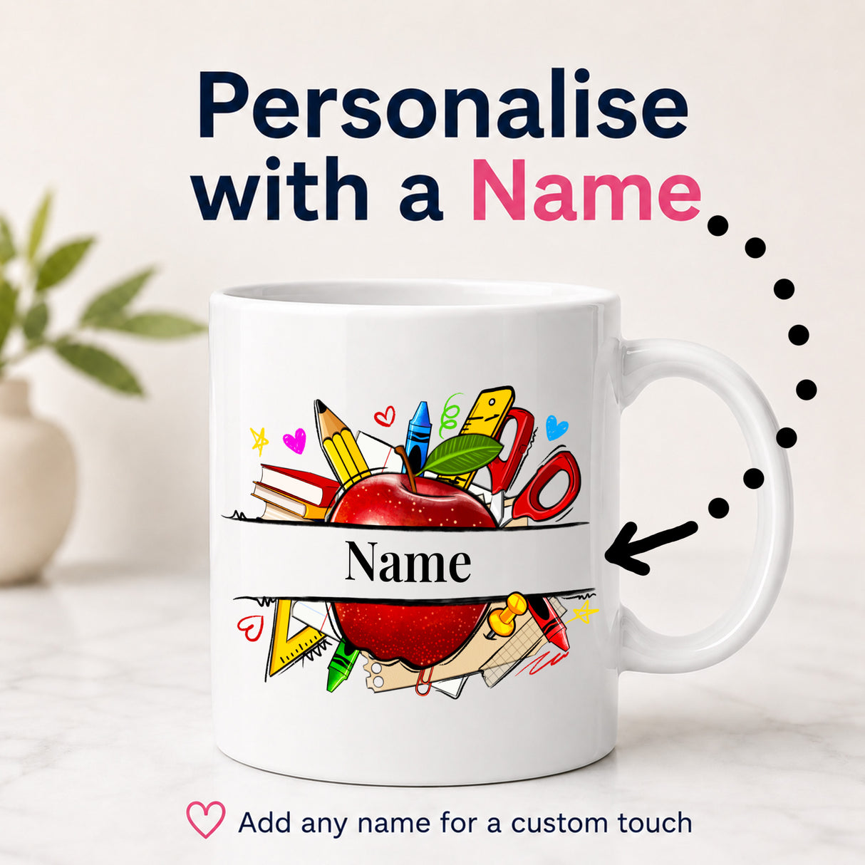 Personalised Teacher Name Mug – Colourful Teacher Gift