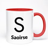 Letter and Name Mug | Choose Your Letter And Name | 11oz Ceramic Mug