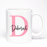 Letter And Name Mug | Gift For Her | Choose Your Letter Enter Name | 11oz Ceramic Mug