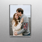 photo magnet on fridge door