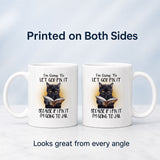 Black Cat Mug Gift for Cat lover, I Am Going to Let God Fix It Design, 11oz Ceramic Mug