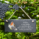 Robin Memorial Garden Slate Sign – Wall Hanging Decoration