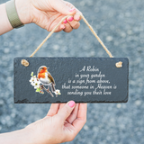 Robin Memorial Garden Slate Sign – Wall Hanging Decoration